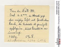 Etiketten zu Quarz (Chalcedon, Chrysopras) (NHMW-MIN-Ay818)